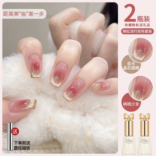 2025年新款流行秋冬动感碎钻猫眼指甲油胶腮红套装全套美甲专用