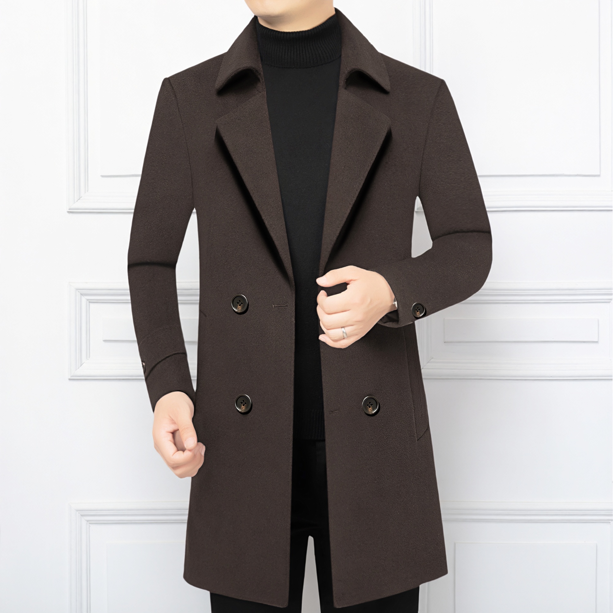 男士毛呢大衣羽绒内胆可脱卸