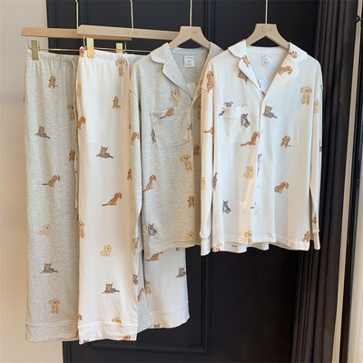 睡衣套装居家服女秋冬新款