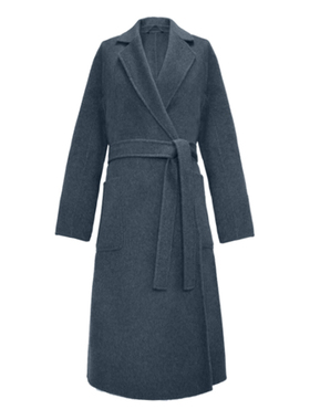 Y27082女士浴袍款毛呢大衣双面呢外套软糯保暖