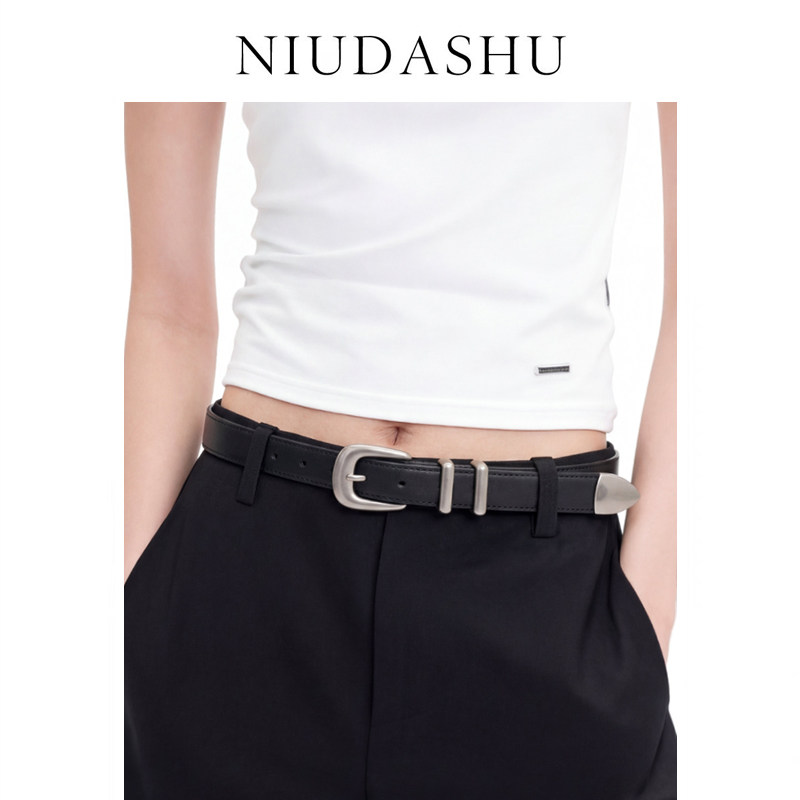 新款腰带女真皮装饰简约百搭韩版银色针扣显瘦配裤子皮带女小众潮