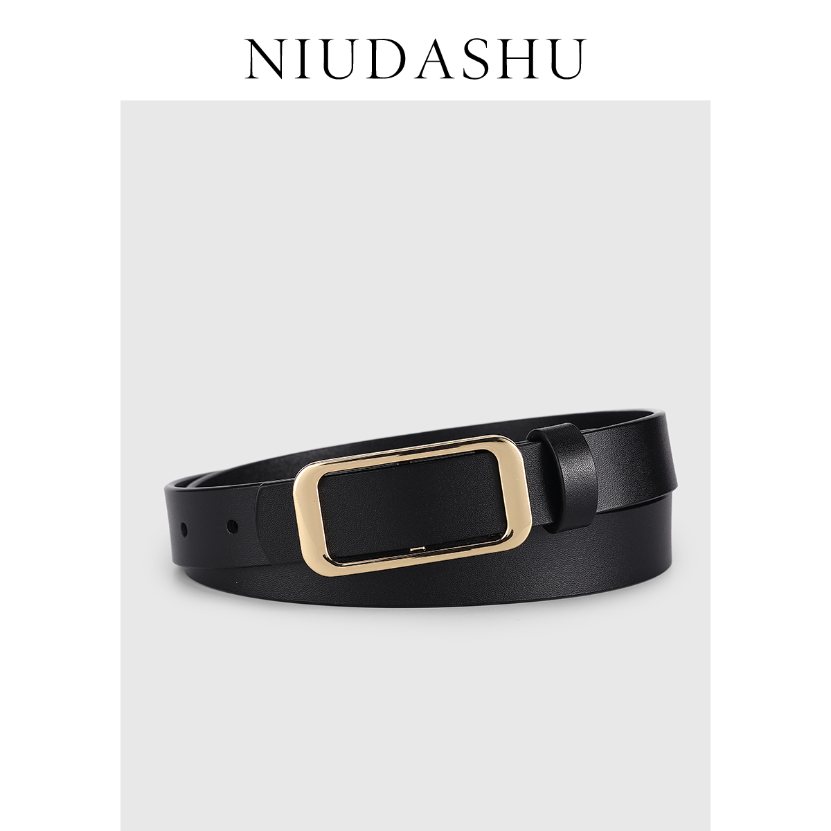皮带女真皮装饰简约百搭平滑扣