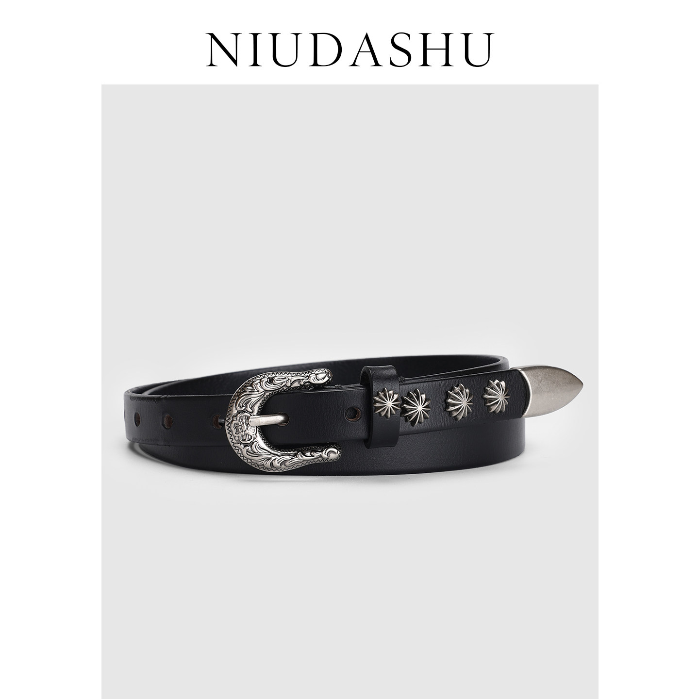 2026新款皮带女真皮装饰简约百设计感配牛仔裤腰带黑色潮头层牛皮