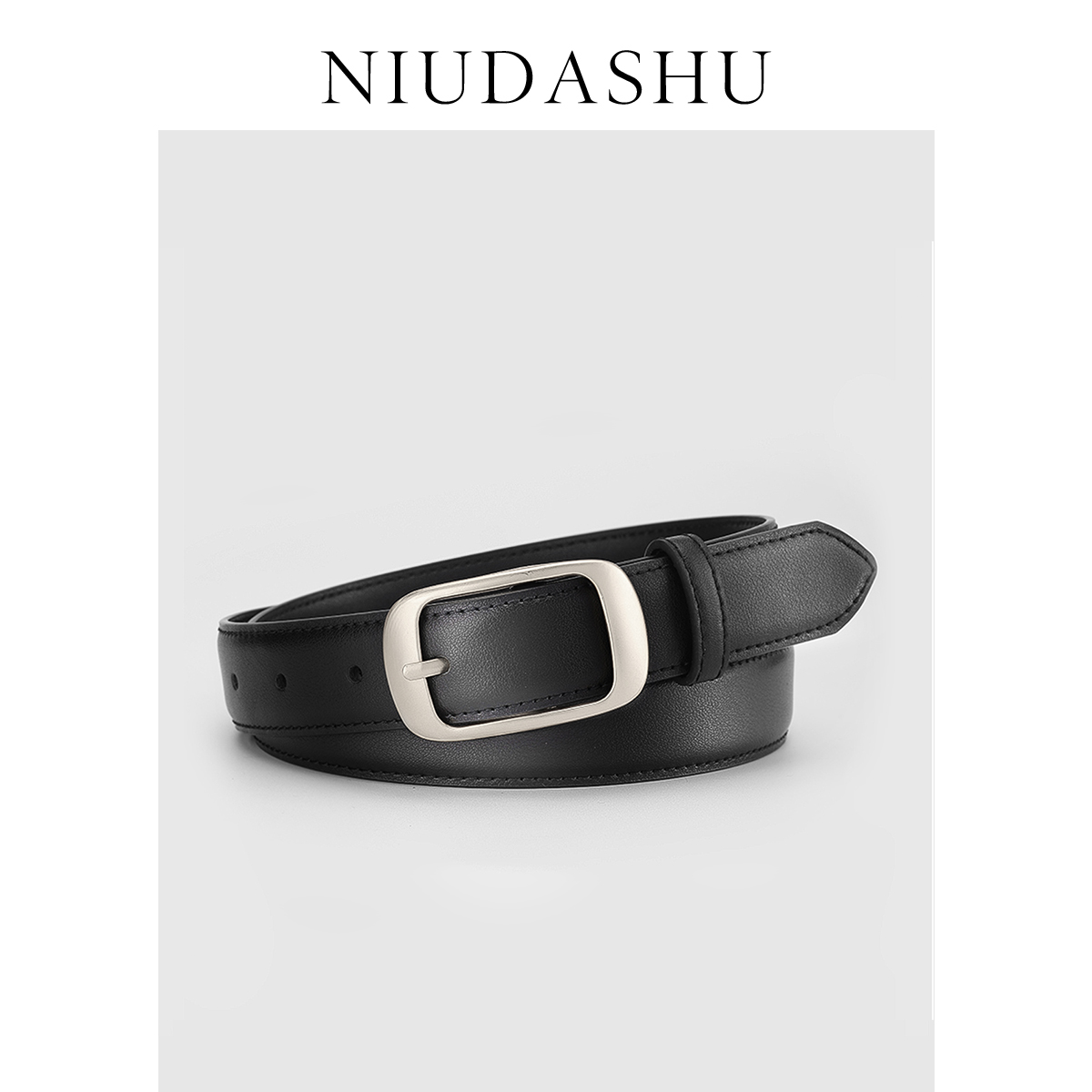 年轻女士真皮合金针扣百搭