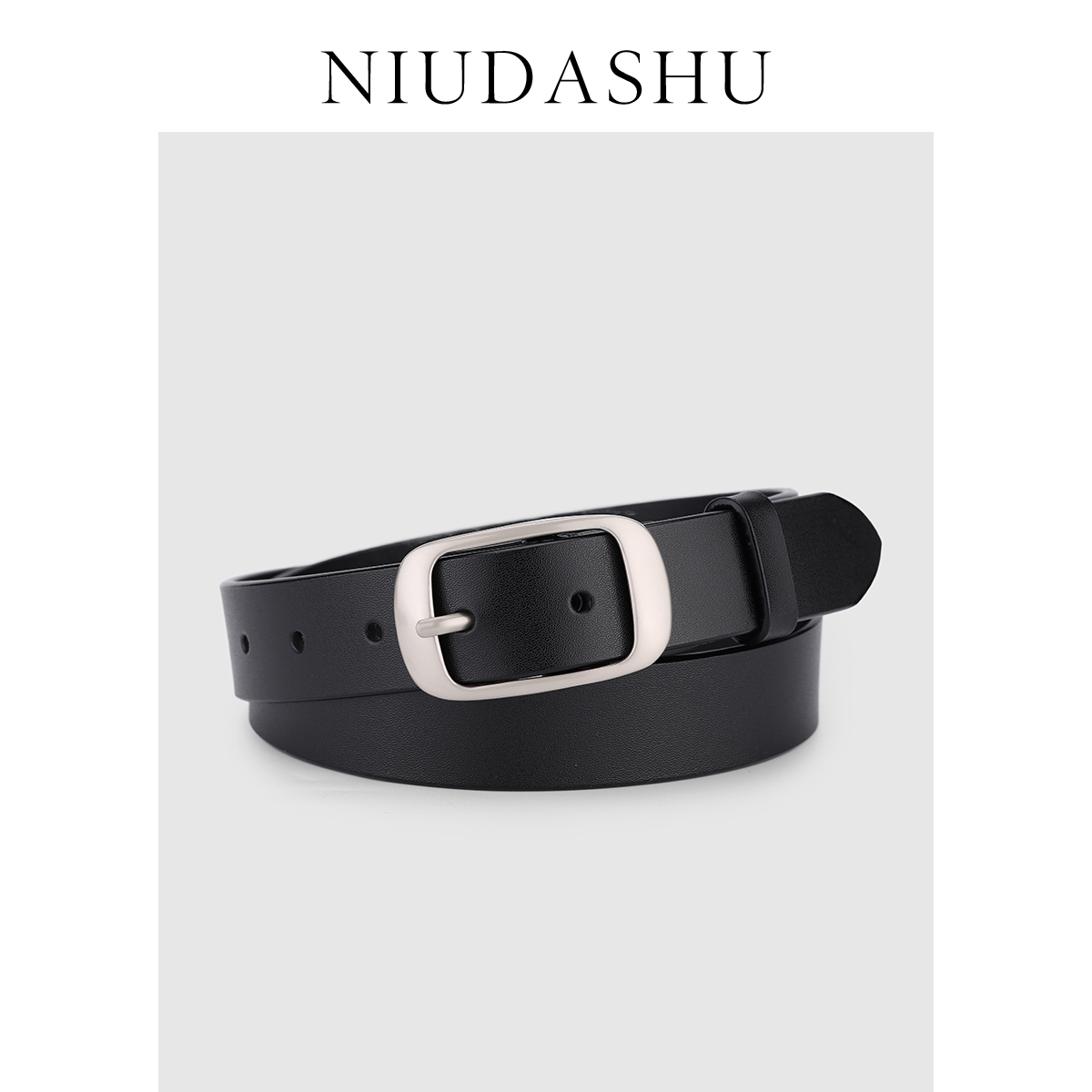 女韩版显瘦真皮合金针扣