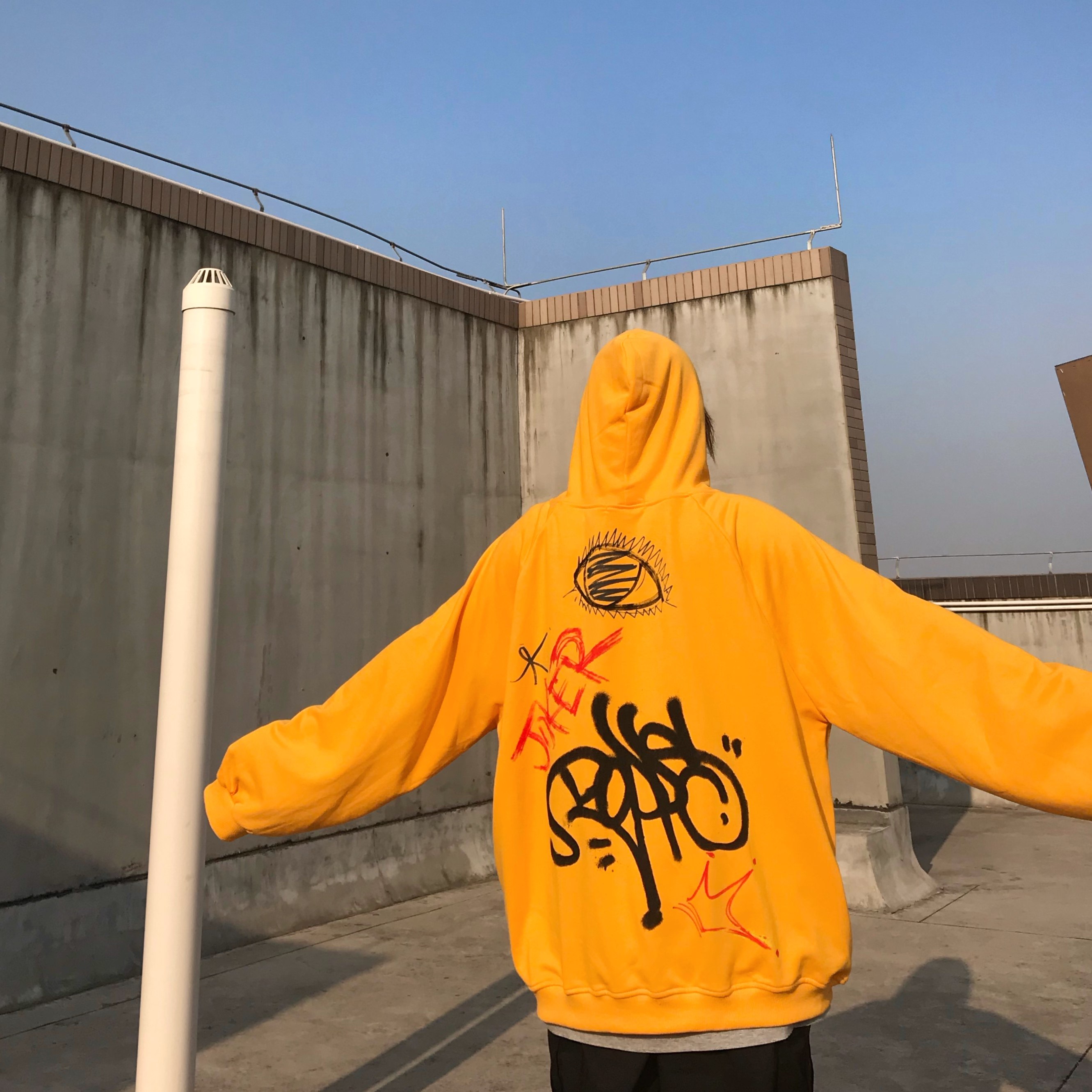 Spring day Chaopai Graffiti clown Long sleeve Harajuku Hip hop street Spring Easy Versatile Hooded ins Sweaterin the Men's clothing, Sweater  category - from Buy2taobao.com to provide professional Taobao agent buy service
