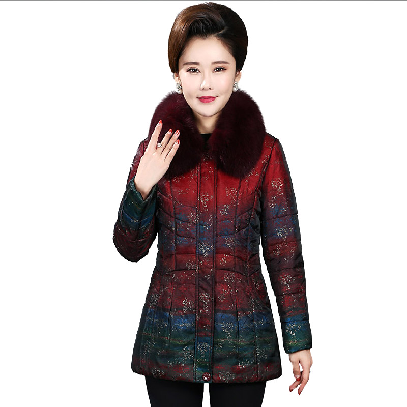 新款妈妈冬装外套加厚棉服双十二