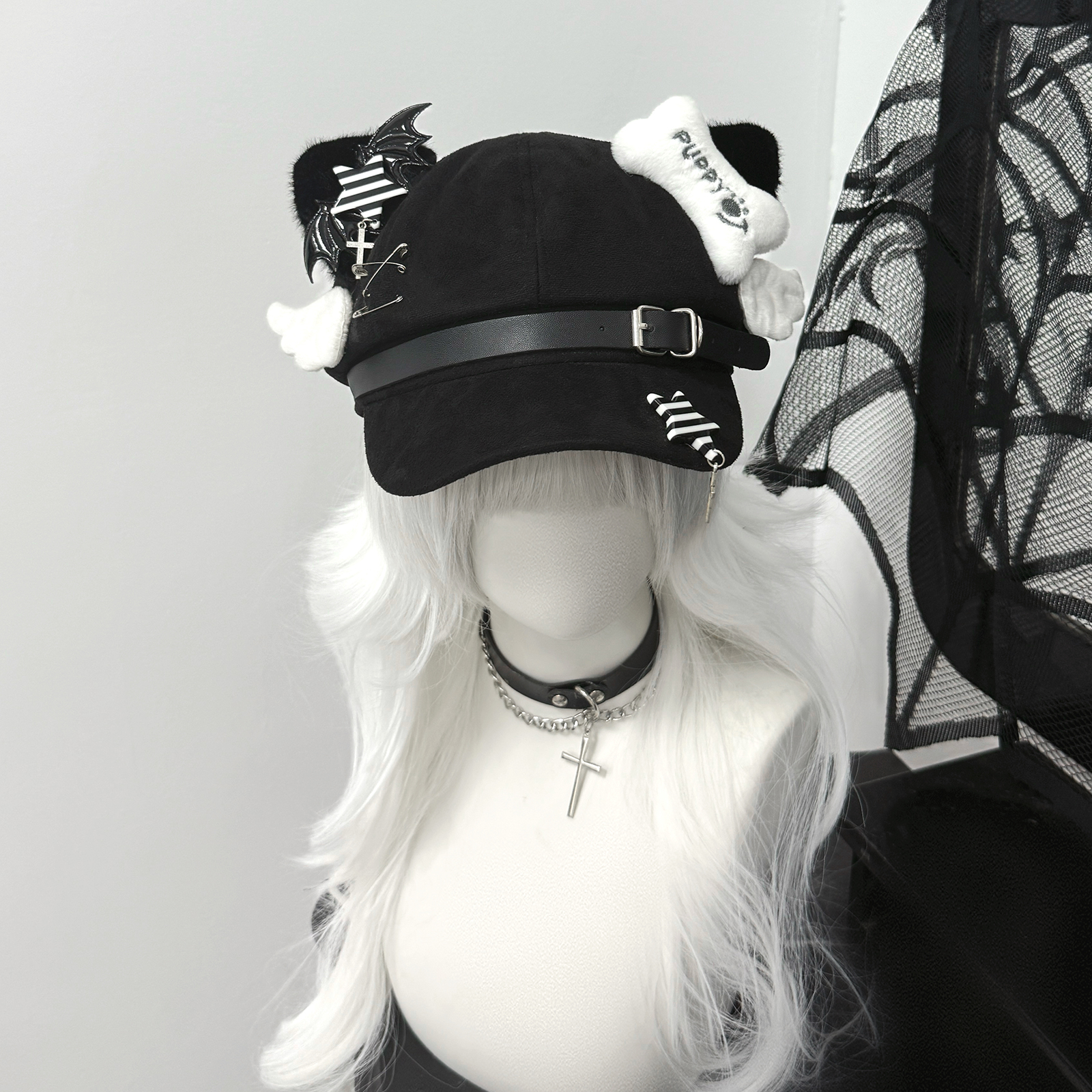 原创重工猫耳帽可爱甜酷贝雷帽