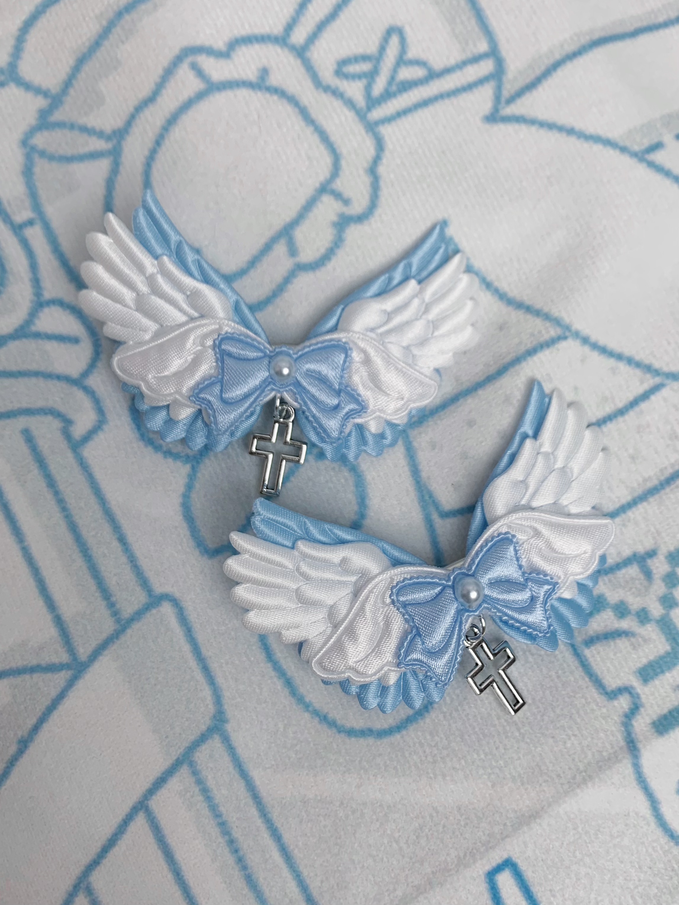 翅膀水色发夹亚文化百搭头饰