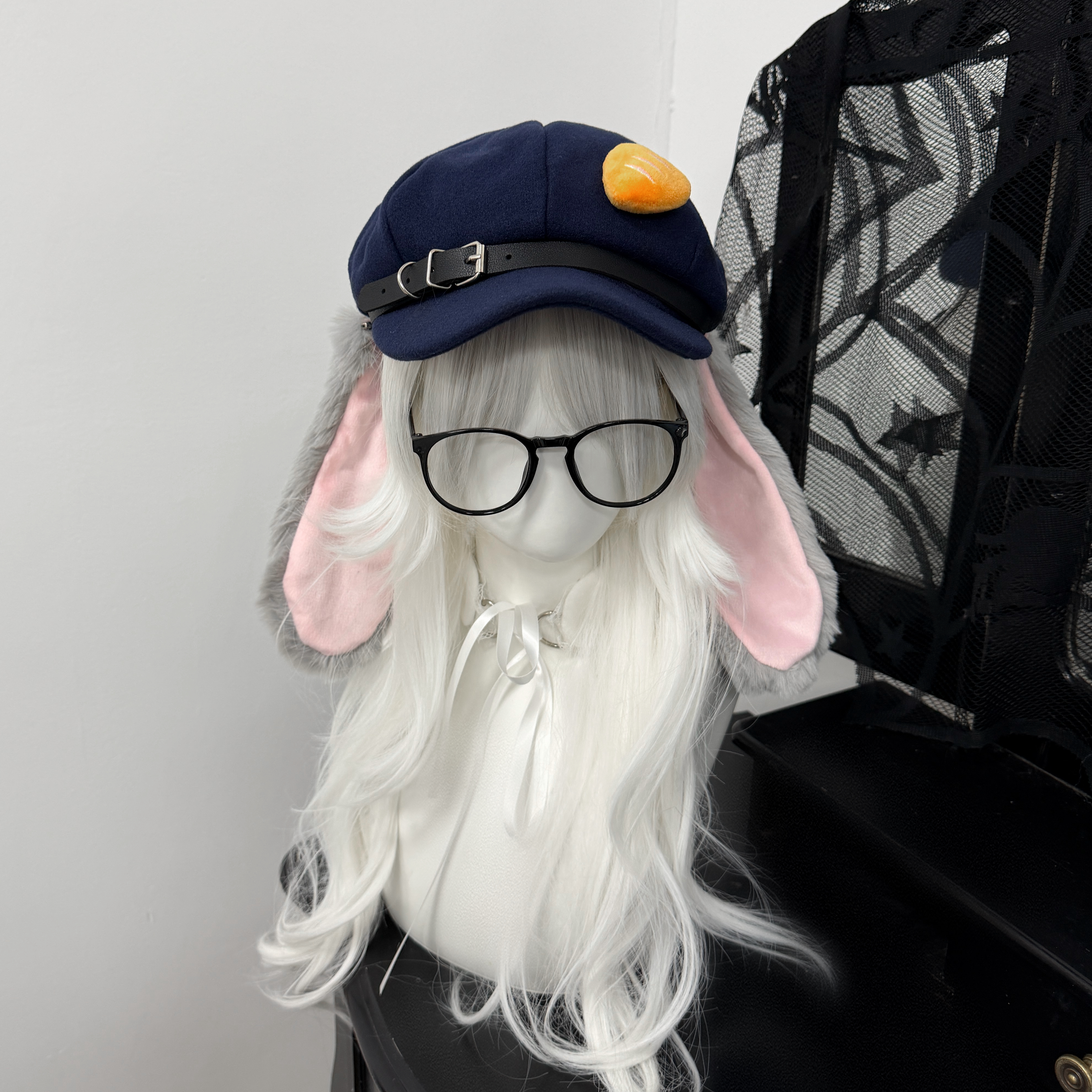 朱迪兔cosplay帽子垂耳兔电影周边可爱兔子警官报童帽显脸小帽子