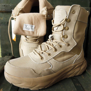 正品 作安检靴巡逻作训靴战术户外备战多训特训靴 3512棕色牛皮新款