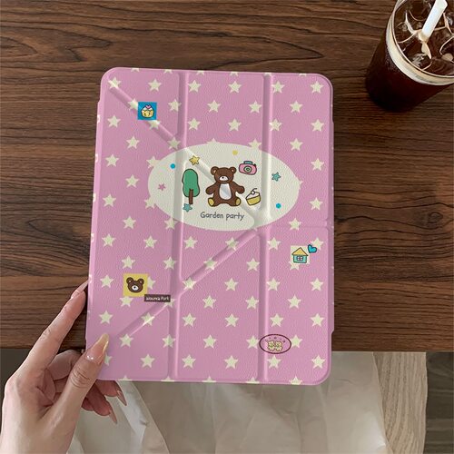 粉底星星熊适用苹果26款ipad12款A18代air11M4pro13保护air678保护壳套11寸轻薄硬壳防弯ipad case10.9英寸