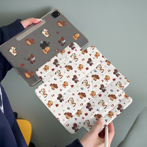 米色烟花狗侧贴磁吸分离新款ipad11air8765pro保护壳12.9英寸13亚克力背板轻薄可爱卡通10.210代case保护套