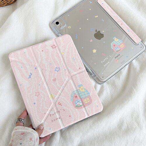 粉色小狗的家适用ipad11代air8/76/pro11平板保护套caseipad10.2英寸9//8/7代防弯亚克力背板卡通ins