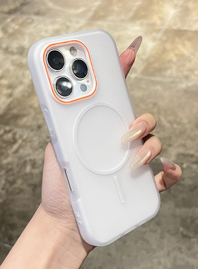 2025新款网红爆款白色果冻二合一磁吸适用于iPhone16ProMax手机壳苹果15超好看14高级感13pm超薄防摔保护壳ip