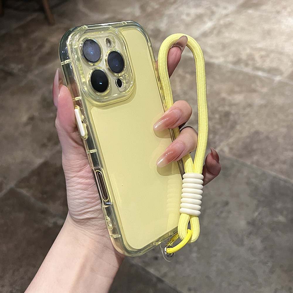 2025新款网红爆款果冻气囊防摔17适用于iPhone16ProMax手机壳苹果15超好看14高级感13全包防摔12腕带手提男女