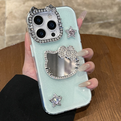 高级镶钻kitty补妆镜适用苹果16