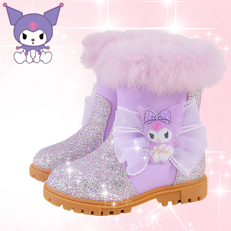 女童库洛米公主靴冬季儿童新款