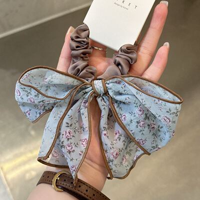 4.23韩国发饰东大门baket甜美碎花蝴蝶结发圈发绳气质百搭扎头绳