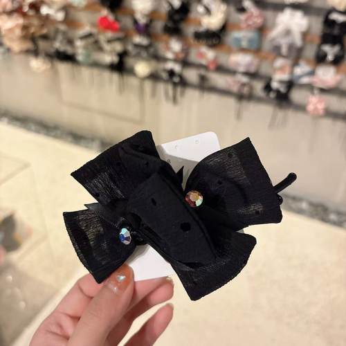 6.10韩国东大门baket发饰点缀水钻蝴蝶结香蕉夹扭扭夹
