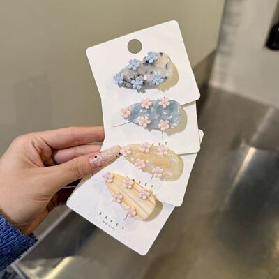 1.20韩国东大门baket发饰醋酸爱心花花边夹发夹