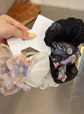 6.18韩国baket发饰清新小花网纱拼接抓夹