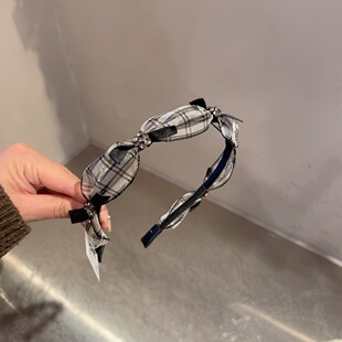 4.13韩国直播baket发饰水钻格子发箍花苞头箍