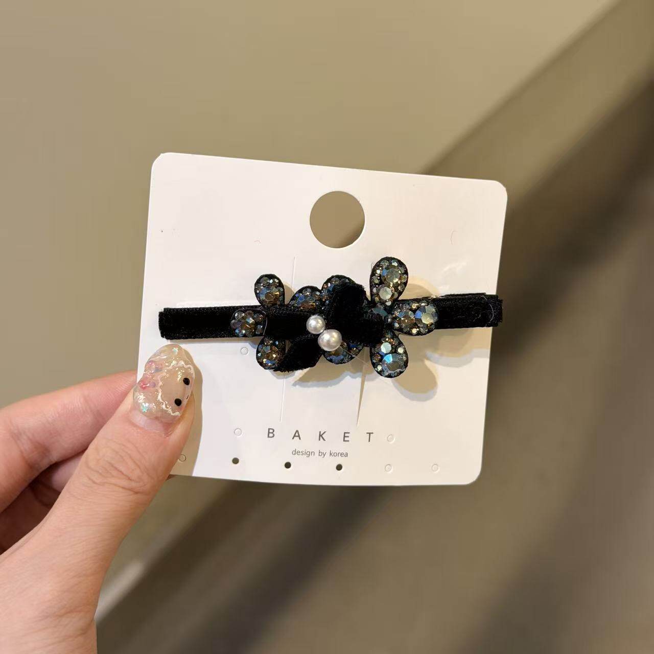 12.9韩国东大门baket发饰爱心亮钻花花一字边夹刘海夹