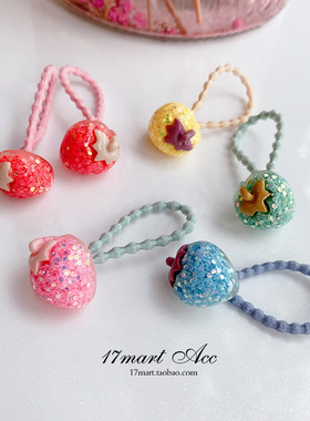 韩国头饰bebeprince可爱花朵草莓弹力发绳女孩甜美发圈夏季扎头绳