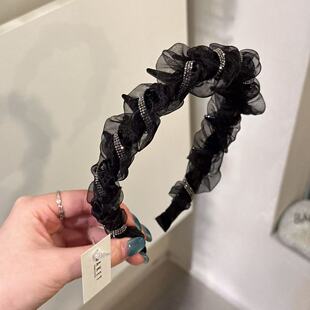 4.15韩国东大门baket发饰网纱水钻麻花发箍