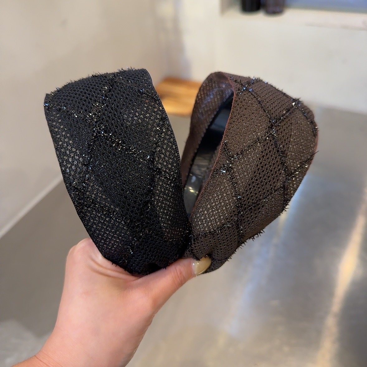 9.7韩国baket发饰复古格纹宽边发带发箍