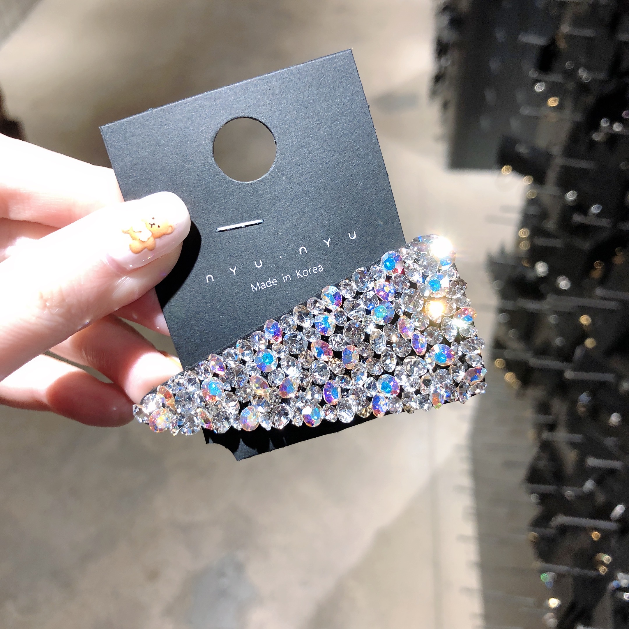 韩国发饰高级感三角水钻发夹侧边夹BB夹东大门nyunyu头饰发卡边夹