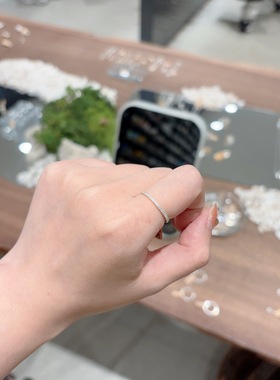 6.13韩国nyunyu饰品简约超闪戒指固口通体银时尚小钻s925银指环