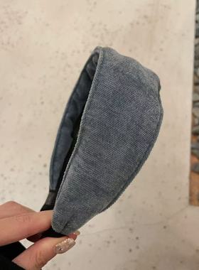 10.27韩国东大门baket发饰秋冬纯色短绒质感宽边发箍