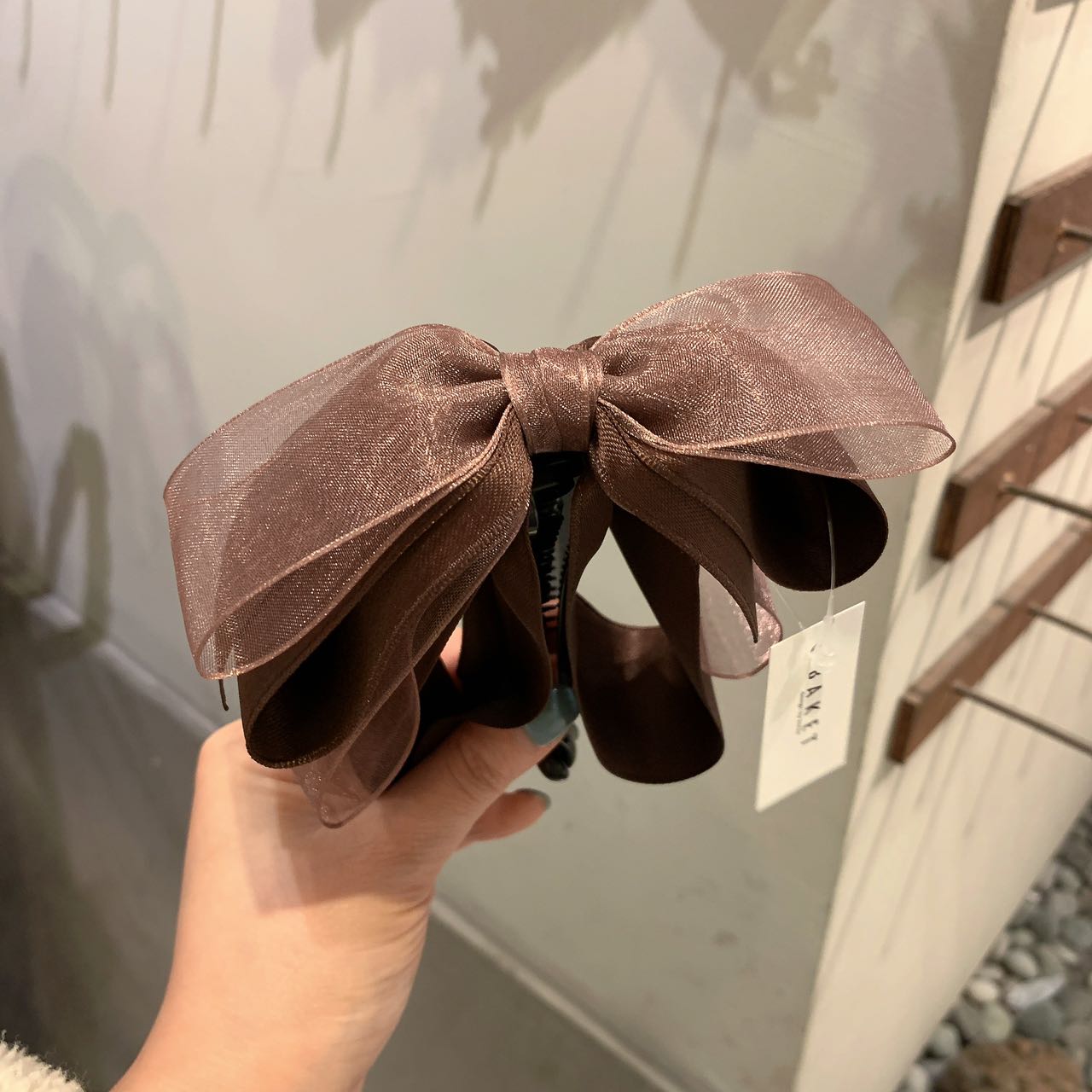 3.7韩国baket东大门网纱布艺多层蝴蝶结香蕉夹马尾夹