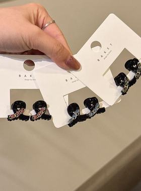 2.18韩国东大门baket发饰可爱彩色钻链条小抓夹