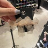 7.7直播韩国nyunyu发饰网纱蝴蝶结鸭嘴夹刘海夹发夹