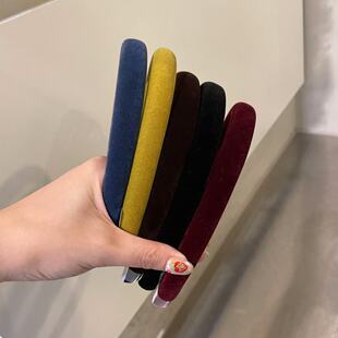 韩国东大门baket发饰纯色丝绒细发箍女高颅顶头箍复古气质款 头饰