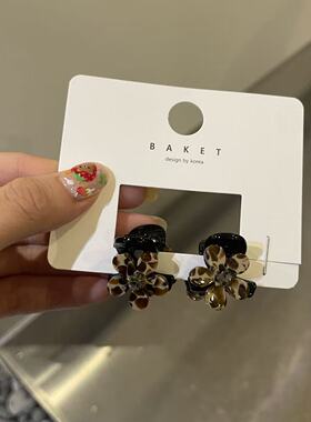 9.13韩国baket发饰豹纹水钻花朵小号抓夹对夹公主头发夹