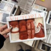 2.5韩国东大门victoria新年红波点蝴蝶结内裤 套组