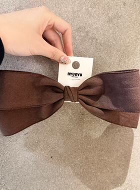 11.14韩国东大门nyunyu发饰斜纹布面简约蝴蝶结弹簧夹
