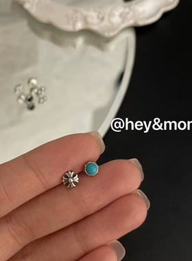 11.17直播韩国hey银饰绿松石AB款耳骨钉925银