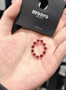 12.12韩国东大门nyunyu珠珠戒指弹力指环