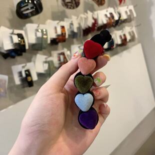 10.7韩国baket发饰彩色植绒爱心香蕉夹马尾夹