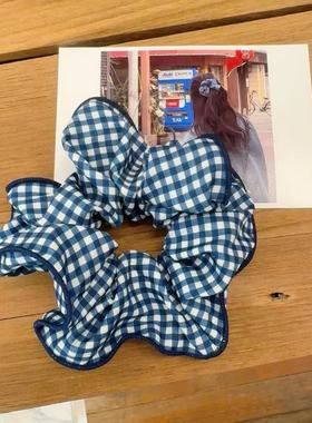 2.13韩国东大门Trois de LEI发饰格子花爱心蝴蝶结发圈大肠圈