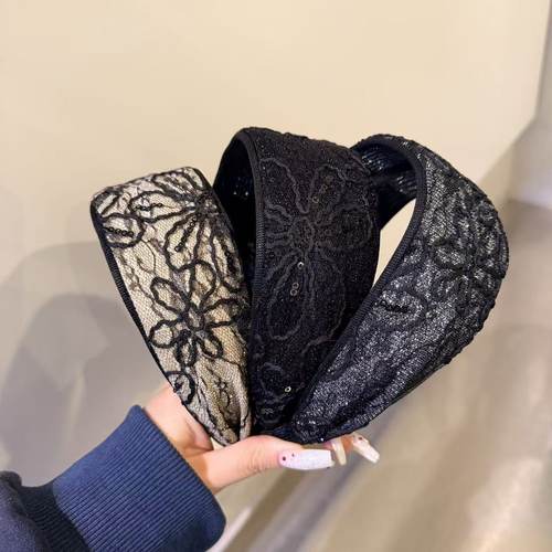 12.20韩国东大门baket发饰手工蕾丝花朵宽边发箍