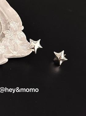 11.17直播韩国hey银饰立体五角星耳钉925银