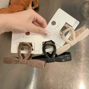 8.16韩国东大门baket发饰高级纹理复古简约蝴蝶结抓夹