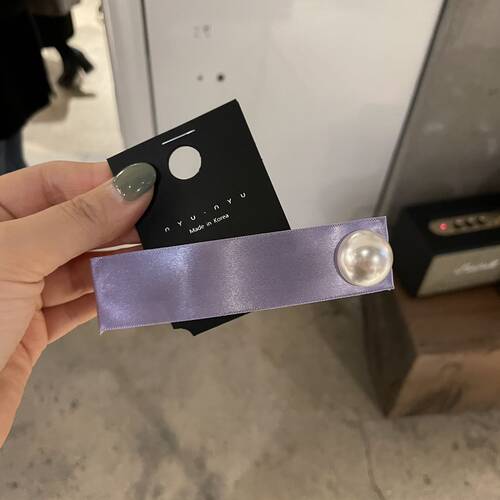 珍珠复古弹簧夹一字发夹