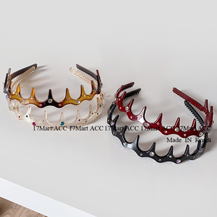 韩国发饰简约波浪外戴发箍女高颅顶气质百搭洗脸闪钻带齿防滑头箍